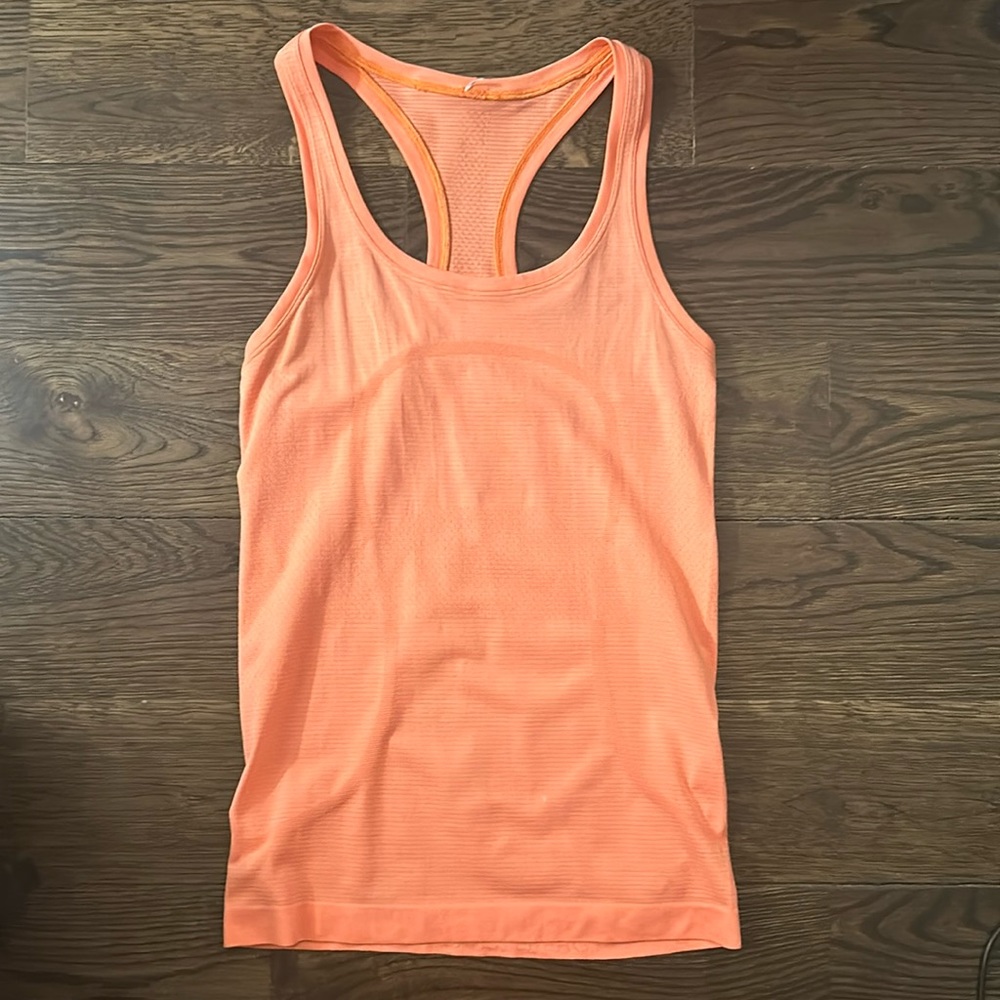Lululemon swiftly tech tank top orange soda size 4